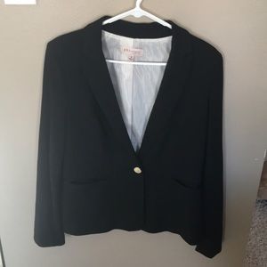 Black blazer with flashy gold button